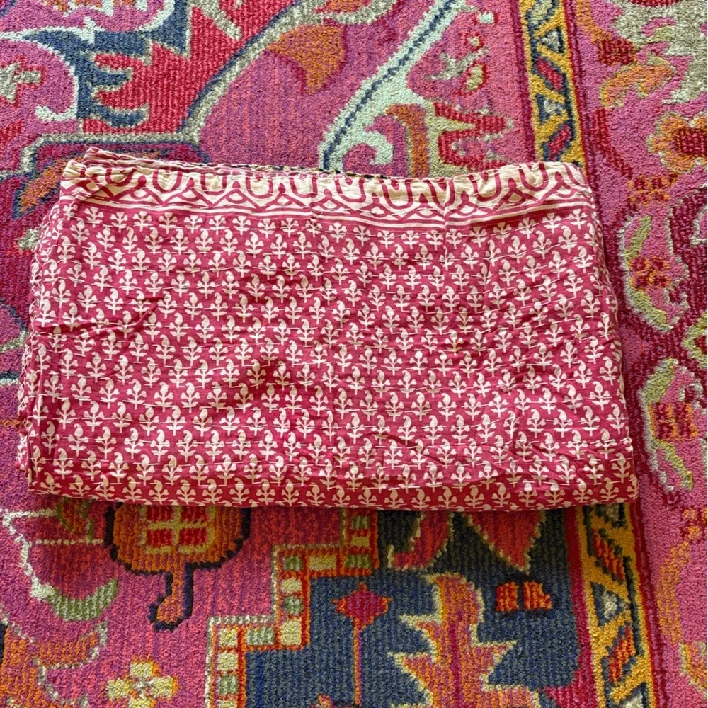 New Boho Kantha Reversible Quilt Blanket